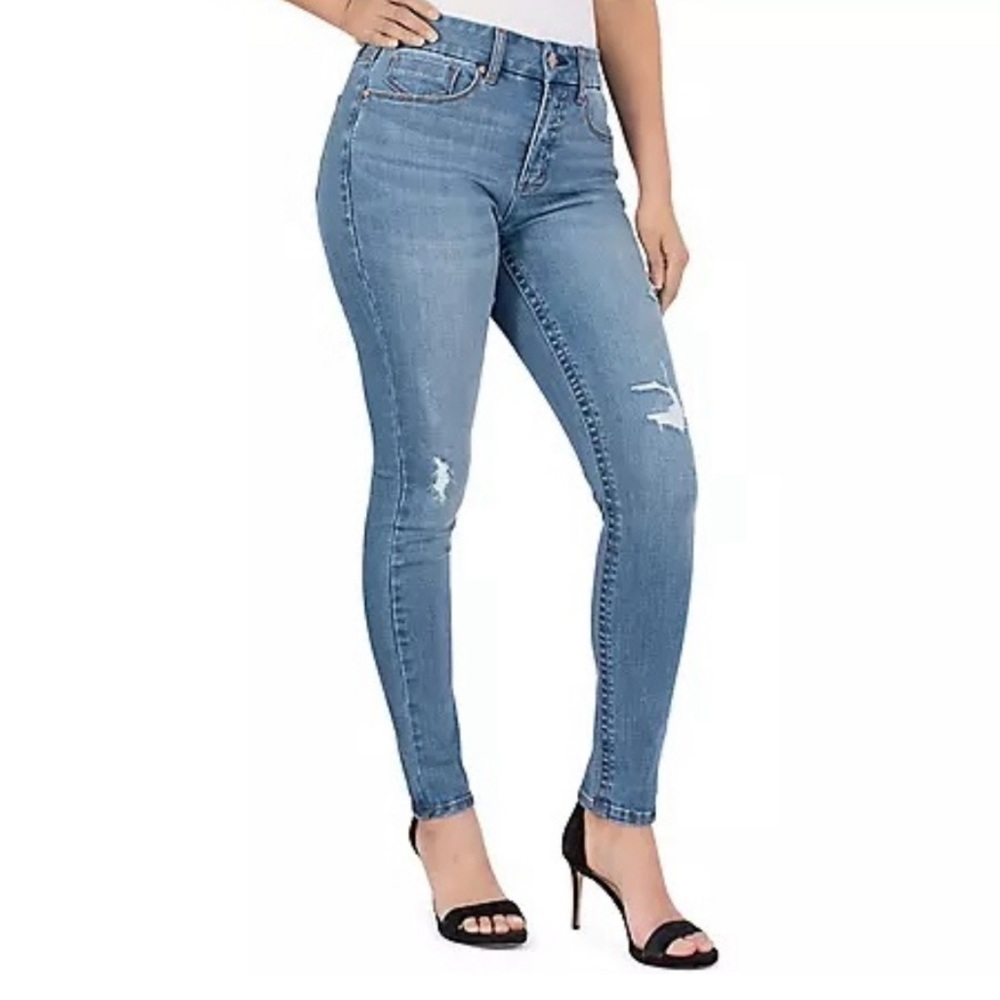 7 For All Mankind Tummyless High Rise Distressed Skinny Jeans Size 6